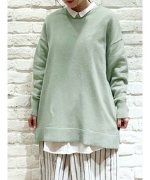 Samansa Mos2 | 後ろボタンニットチュニック(ニット/セーター)