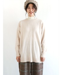 Samansa Mos2 | 後ろボタンニットチュニック(ニット/セーター)