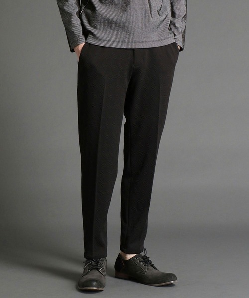 HIDEAWAYS NICOLE（ハイダウェイニコル）の「ブリスタージャカードパンツ（スラックス・メンズ・ブラック/ネイビー・LARGE/X-LARGE/SMALL/MEDIUM）」の2枚目の写真