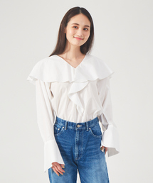 qualite | 【2way】コットンローンラッフルブラウス(シャツ/ブラウス)