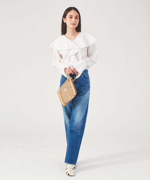 qualite（カリテ）の「【2way】コットンローンラッフルブラウス（シャツ/ブラウス・レディース・オフホワイト/キャメル/ブラック・フリー）」の8枚目の写真