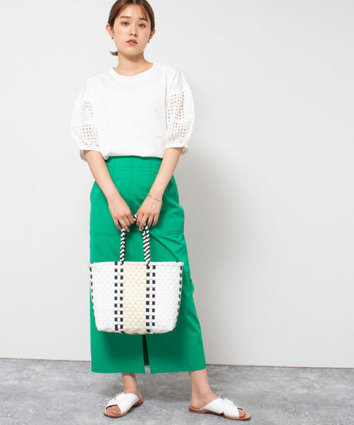 SANRAMI（サンラミ）の「【SANRAMI/サンラミ】 別注メルカドトートバッグ（トートバッグ・レディース・グリーン/ホワイト/ネイビー/ピンク・FREE）」の16枚目の写真