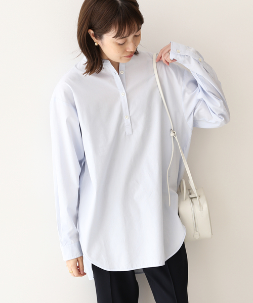 SLOBE IENA（スローブイエナ）の「《追加》ブロードギャザーノーカラーブラウス◆（シャツ/ブラウス・レディース・ホワイト/ベージュ/サックスブルー・FREE）」の22枚目の写真