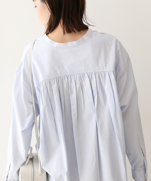 SLOBE IENA（スローブイエナ）の「《追加》ブロードギャザーノーカラーブラウス◆（シャツ/ブラウス・レディース・ホワイト/ベージュ/サックスブルー・FREE）」の19枚目の写真