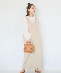 WEARISTA田中亜希子さんコラボ 深Vネックストレートサロペットスカート