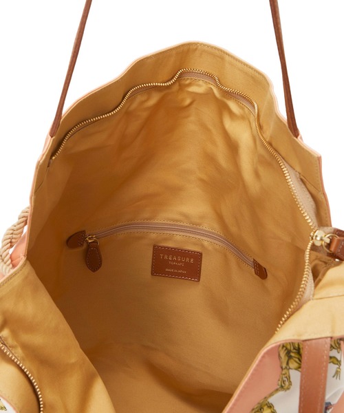 TOPKAPI（トプカピ）の「マイルドサテン スカーフ パネル柄 トートバッグ（トートバッグ・レディース・グリーン/クリーム/コーラル・FREE）」の8枚目の写真