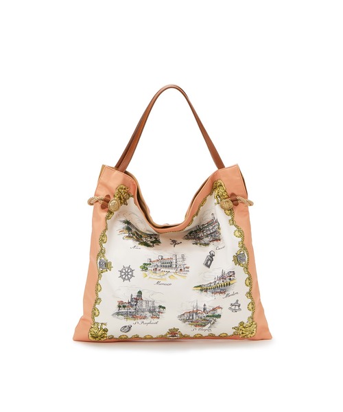 TOPKAPI（トプカピ）の「マイルドサテン スカーフ パネル柄 トートバッグ（トートバッグ・レディース・グリーン/クリーム/コーラル・FREE）」の14枚目の写真