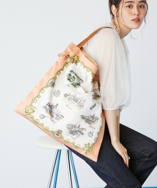 TOPKAPI（トプカピ）の「マイルドサテン スカーフ パネル柄 トート