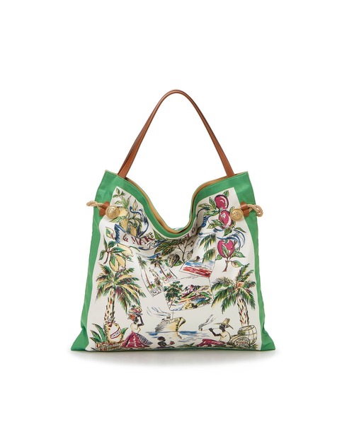 TOPKAPI（トプカピ）の「マイルドサテン スカーフ パネル柄 トートバッグ（トートバッグ・レディース・グリーン/クリーム/コーラル・FREE）」の15枚目の写真