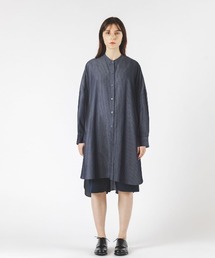 mizuiroind | mizuiro ind デニムスタンドカラーシャツチュニック(チュニック)