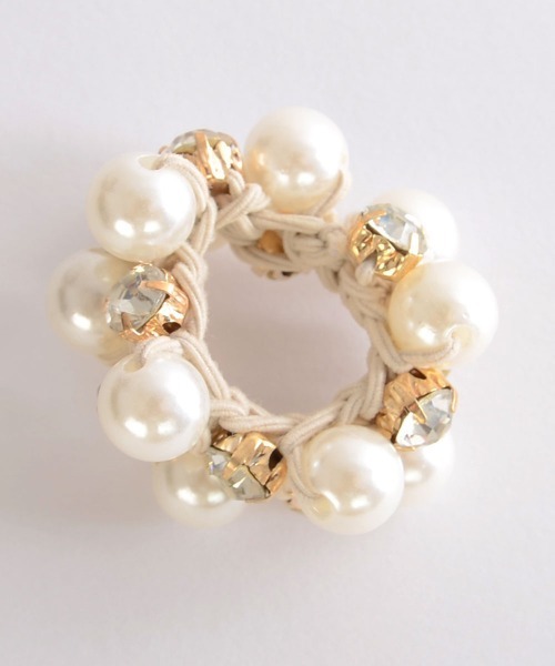 TONE SELECT GOODS（トーンセレクトグッズ）の「【float】パール ビジュー ヘアゴム（ヘアゴム・レディース・ブラック/ベージュ/ブラウン・FREE）」の14枚目の写真