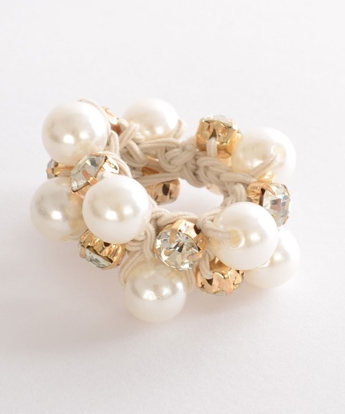 TONE SELECT GOODS（トーンセレクトグッズ）の「【float】パール ビジュー ヘアゴム（ヘアゴム・レディース・ブラック/ベージュ/ブラウン・FREE）」の15枚目の写真