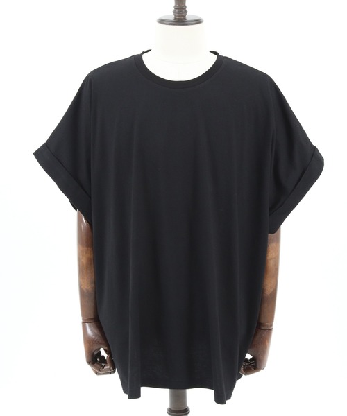Jih Nunc（ジーヌンク）の「mt7711-ロールアップノースリーブワイドシルエットカットソー（Tシャツ/カットソー・メンズ・オレンジ/ブラック/ホワイト・M/S/L）」の17枚目の写真