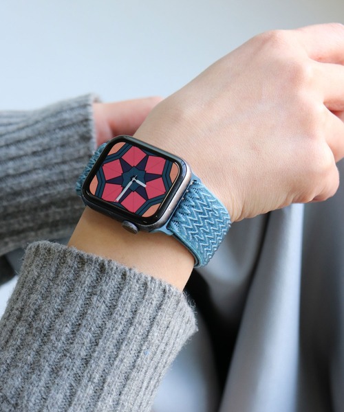 SiNCERE（シンシア）の「Apple Watch Band Stretch nylon / アップルウォッチ バンド ストレッチナイロンタイプ 38-41mm/42-44mm（デジタル腕時計・メンズ・レッド/スカイブルー/ブラック/バーガンディー/ネイビー/グレー/ダークグリーン/ホワイト・42/38）」の5枚目の写真