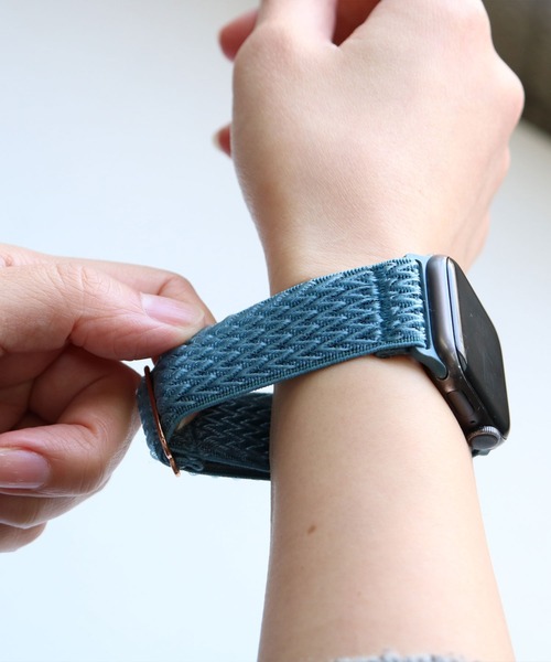 SiNCERE（シンシア）の「Apple Watch Band Stretch nylon / アップルウォッチ バンド ストレッチナイロンタイプ 38-41mm/42-44mm（デジタル腕時計・メンズ・レッド/スカイブルー/ブラック/バーガンディー/ネイビー/グレー/ダークグリーン/ホワイト・42/38）」の9枚目の写真