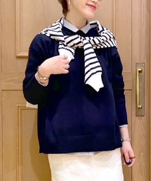 studio CLIP（スタディオクリップ）の「12ゲージUSAコットンニットプルオーバー（ニット/セーター・レディース・ライトグレー/ライトブルー/ネイビー/ライトグリーン・FREE）」の4枚目の写真