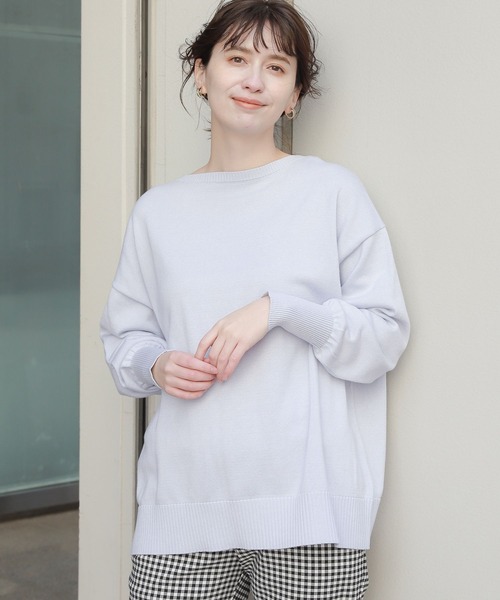 studio CLIP（スタディオクリップ）の「12ゲージUSAコットンニットプルオーバー（ニット/セーター・レディース・ライトグレー/ライトブルー/ネイビー/ライトグリーン・FREE）」の3枚目の写真