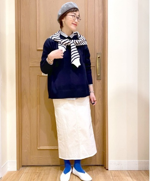 studio CLIP（スタディオクリップ）の「12ゲージUSAコットンニットプルオーバー（ニット/セーター・レディース・ライトグレー/ライトブルー/ネイビー/ライトグリーン・FREE）」の7枚目の写真