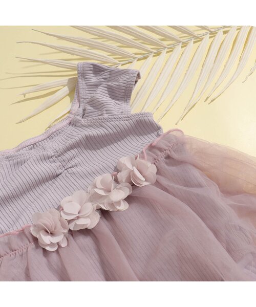 apres les cours（アプレレクール）の「チュールワンピース水着_UVカット（水着・キッズ・ラベンダー/チェック・80/130/110/120/140/100/90）」の8枚目の写真