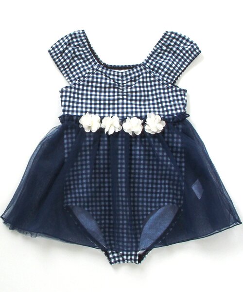 apres les cours（アプレレクール）の「チュールワンピース水着_UVカット（水着・キッズ・ラベンダー/チェック・80/130/110/120/140/100/90）」の12枚目の写真