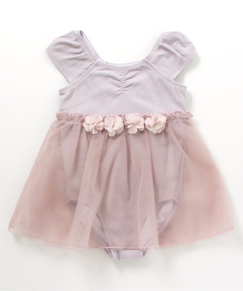 apres les cours（アプレレクール）の「チュールワンピース水着_UVカット（水着・キッズ・ラベンダー/チェック・80/130/110/120/140/100/90）」の15枚目の写真