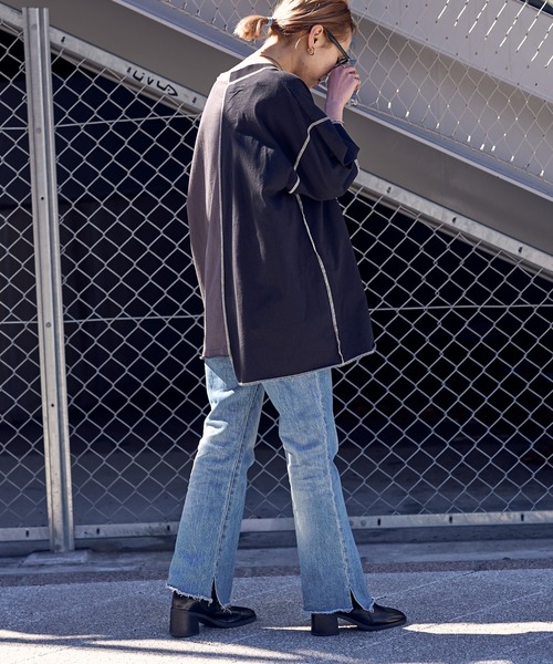 etsinta（エシンタ）の「【etsinta/エシンタ】カラーブロックリメイクTEE（Tシャツ/カットソー・レディース・ブラック/イエロー・ONE SIZE）」の13枚目の写真