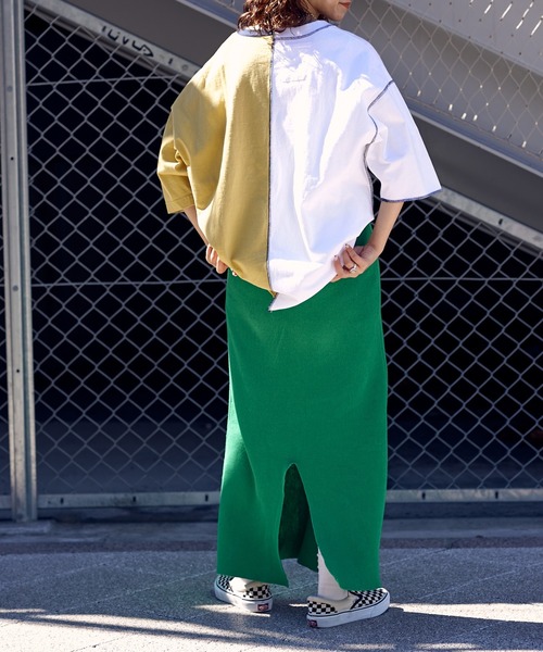 etsinta（エシンタ）の「【etsinta/エシンタ】カラーブロックリメイクTEE（Tシャツ/カットソー・レディース・ブラック/イエロー・ONE SIZE）」の22枚目の写真