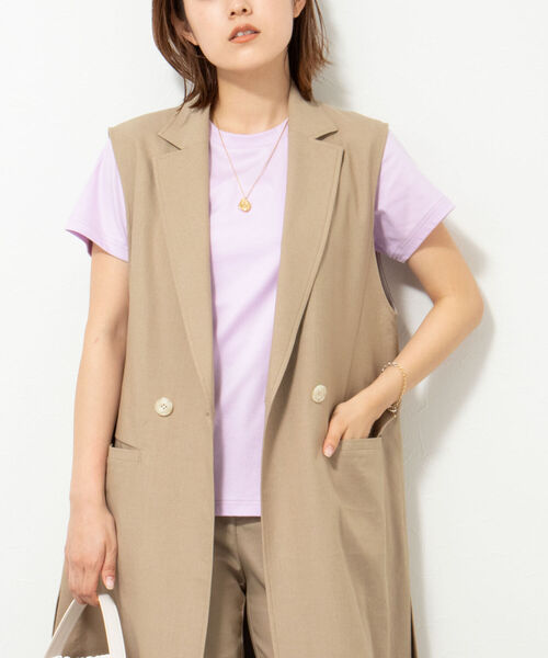 NOLLEY’S(ノーリーズ)の「液アン加工BASIC Tシャツ(Tシャツ/カットソー・レディース・ラベンダー/ライトグリーン/チャコールグレー/ブラック/ロイヤルブルー/オフホワイト/カーキ/ベージュ/ピンク・38/36)」の9枚目の写真