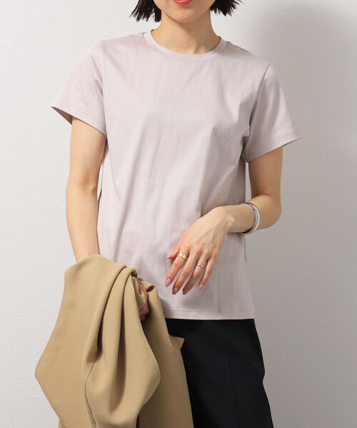 NOLLEY’S(ノーリーズ)の「液アン加工BASIC Tシャツ(Tシャツ/カットソー・レディース・ラベンダー/ライトグリーン/チャコールグレー/ブラック/ロイヤルブルー/オフホワイト/カーキ/ベージュ/ピンク・38/36)」の5枚目の写真