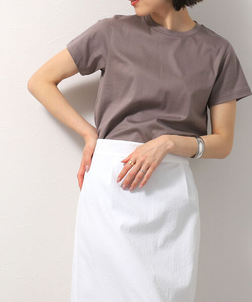 NOLLEY’S(ノーリーズ)の「液アン加工BASIC Tシャツ(Tシャツ/カットソー・レディース・ラベンダー/ライトグリーン/チャコールグレー/ブラック/ロイヤルブルー/オフホワイト/カーキ/ベージュ/ピンク・38/36)」の6枚目の写真