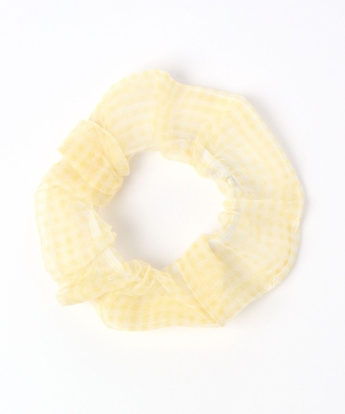 LAKOLE（ラコレ）の「シアーギンガムチェックシュシュ / 268644（シュシュ・レディース・グレー/グリーン/イエロー・FREE）」の3枚目の写真