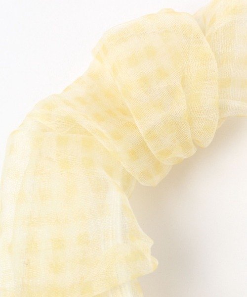 LAKOLE（ラコレ）の「シアーギンガムチェックシュシュ / 268644（シュシュ・レディース・グレー/グリーン/イエロー・FREE）」の6枚目の写真