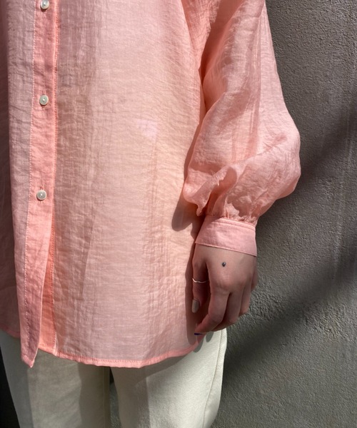 CIAOPANIC（チャオパニック）の「真夏まで着回し可能！シアーギャザーブラウス（シャツ/ブラウス・レディース・オフホワイト/ピンク/スカイブルー・FREE）」の15枚目の写真