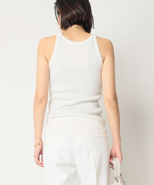 AP STUDIO（エーピーストゥディオ）の「SCENTOF コットンポリエステル リブタンクトップ（タンクトップ・レディース・ホワイト/ブラック・FREE）」の4枚目の写真