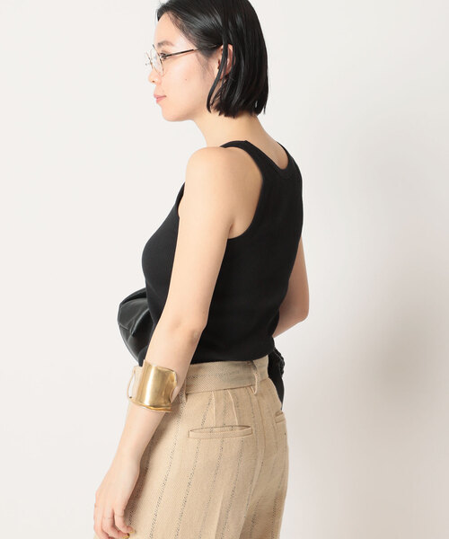AP STUDIO（エーピーストゥディオ）の「SCENTOF コットンポリエステル リブタンクトップ（タンクトップ・レディース・ホワイト/ブラック・FREE）」の8枚目の写真
