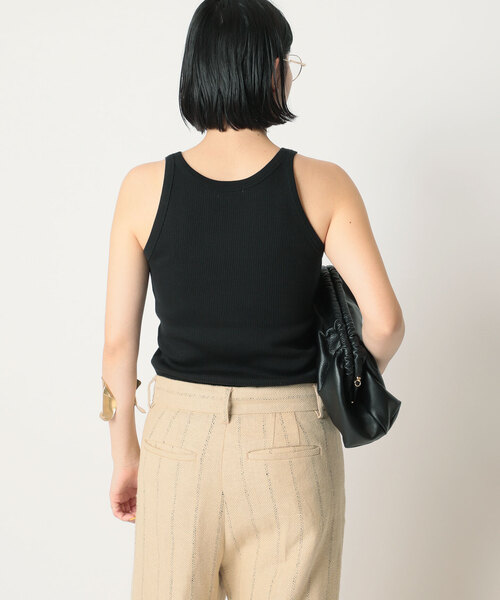 AP STUDIO（エーピーストゥディオ）の「SCENTOF コットンポリエステル リブタンクトップ（タンクトップ・レディース・ホワイト/ブラック・FREE）」の9枚目の写真