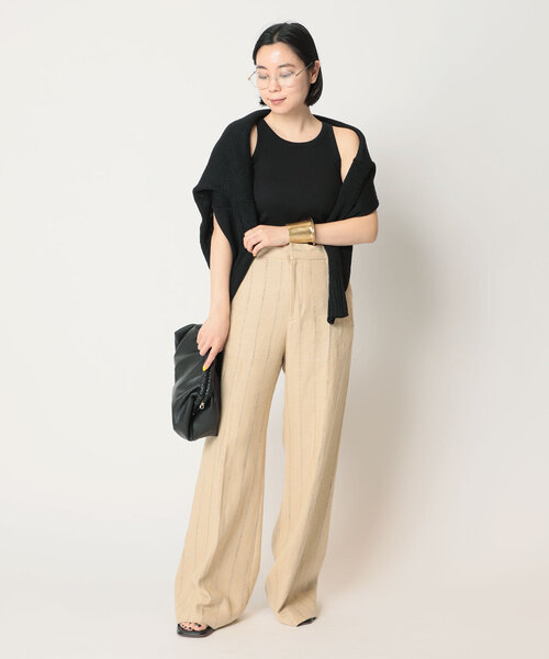 AP STUDIO（エーピーストゥディオ）の「SCENTOF コットンポリエステル リブタンクトップ（タンクトップ・レディース・ホワイト/ブラック・FREE）」の10枚目の写真