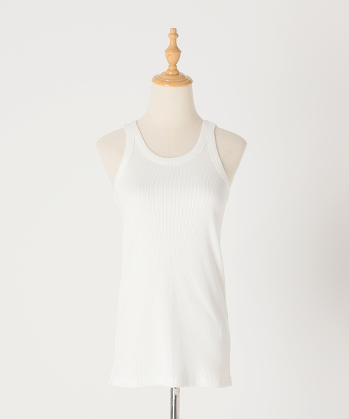 AP STUDIO（エーピーストゥディオ）の「SCENTOF コットンポリエステル リブタンクトップ（タンクトップ・レディース・ホワイト/ブラック・FREE）」の11枚目の写真