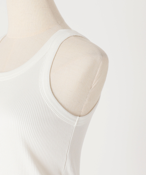 AP STUDIO（エーピーストゥディオ）の「SCENTOF コットンポリエステル リブタンクトップ（タンクトップ・レディース・ホワイト/ブラック・FREE）」の14枚目の写真