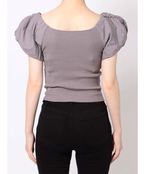 MERCURYDUO（マーキュリーデュオ）の「異素材ギャザースリーブコンパクトニット（ニット/セーター・レディース・オフホワイト/ブラック/グリーン/ラベンダー/ブラウン・FREE）」の13枚目の写真