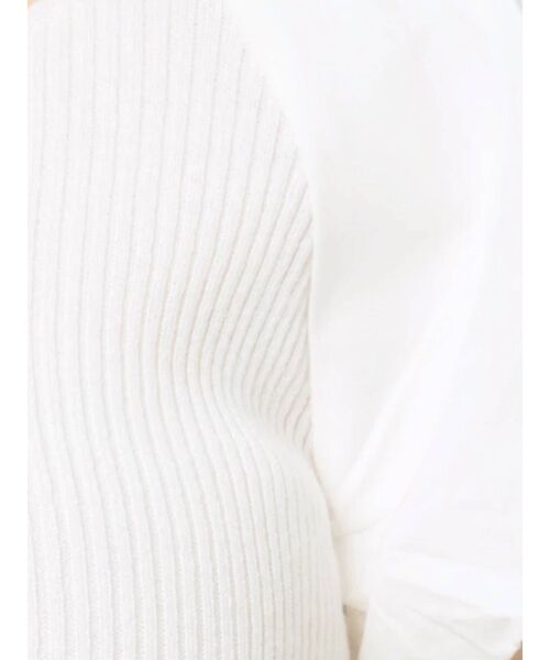 MERCURYDUO（マーキュリーデュオ）の「異素材ギャザースリーブコンパクトニット（ニット/セーター・レディース・オフホワイト/ブラック/グリーン/ラベンダー/ブラウン・FREE）」の17枚目の写真