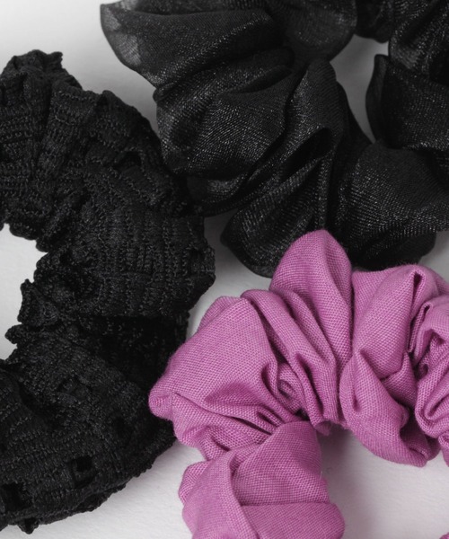 niko and...（ニコアンド）の「セットミニシュシュ（シュシュ・レディース・ブラック/パープル/オレンジ/グリーン/アイボリー・0）」の6枚目の写真