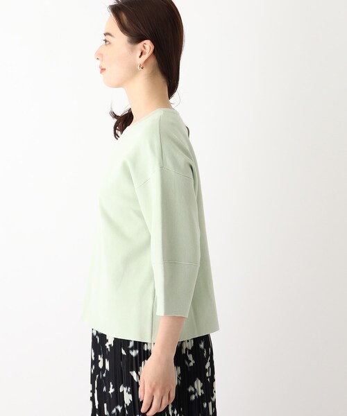 OPAQUE.CLIP（オペークドットクリップ）の「◆【エマール検証済 洗える】エコヴェロコットン ミラノリブ デザインスリーブニット【WEB限定サイズ】（ニット/セーター・レディース・レモンイエロー/ブラック/ホワイト系その他3/ライトグリーン/ホワイト系/ナチュラル・38/40/36/42/34）」の8枚目の写真