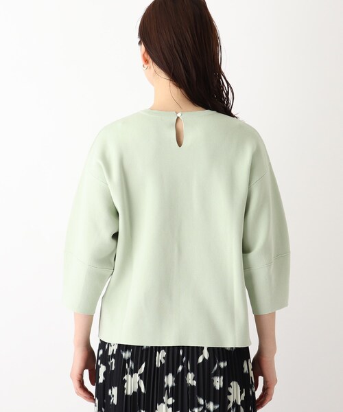 OPAQUE.CLIP（オペークドットクリップ）の「◆【エマール検証済 洗える】エコヴェロコットン ミラノリブ デザインスリーブニット【WEB限定サイズ】（ニット/セーター・レディース・レモンイエロー/ブラック/ホワイト系その他3/ライトグリーン/ホワイト系/ナチュラル・38/40/36/42/34）」の9枚目の写真