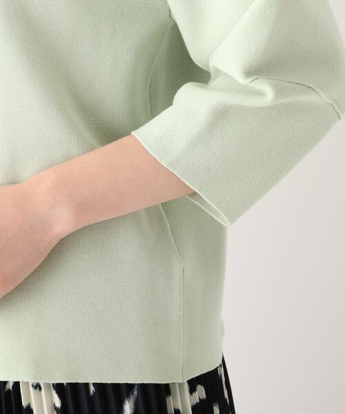 OPAQUE.CLIP（オペークドットクリップ）の「◆【エマール検証済 洗える】エコヴェロコットン ミラノリブ デザインスリーブニット【WEB限定サイズ】（ニット/セーター・レディース・レモンイエロー/ブラック/ホワイト系その他3/ライトグリーン/ホワイト系/ナチュラル・38/40/36/42/34）」の12枚目の写真