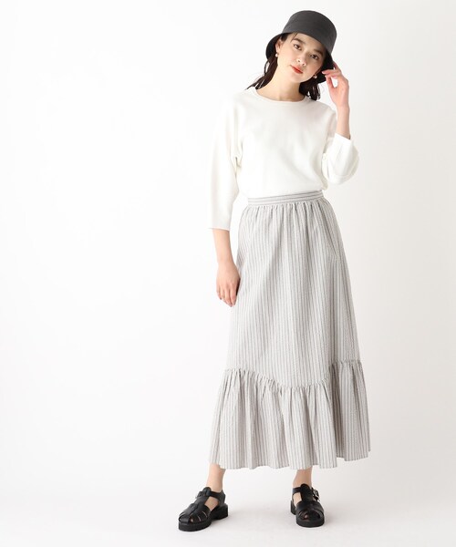 OPAQUE.CLIP（オペークドットクリップ）の「◆【エマール検証済 洗える】エコヴェロコットン ミラノリブ デザインスリーブニット【WEB限定サイズ】（ニット/セーター・レディース・レモンイエロー/ブラック/ホワイト系その他3/ライトグリーン/ホワイト系/ナチュラル・38/40/36/42/34）」の14枚目の写真