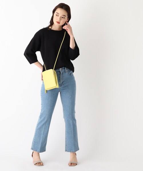 OPAQUE.CLIP（オペークドットクリップ）の「◆【エマール検証済 洗える】エコヴェロコットン ミラノリブ デザインスリーブニット【WEB限定サイズ】（ニット/セーター・レディース・レモンイエロー/ブラック/ホワイト系その他3/ライトグリーン/ホワイト系/ナチュラル・38/40/36/42/34）」の16枚目の写真