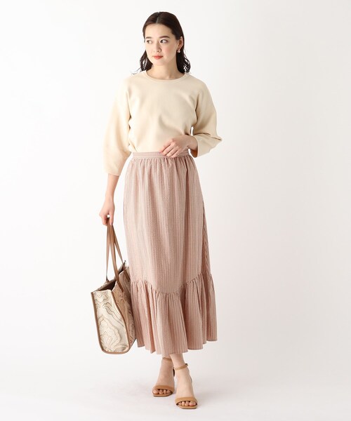 OPAQUE.CLIP（オペークドットクリップ）の「◆【エマール検証済 洗える】エコヴェロコットン ミラノリブ デザインスリーブニット【WEB限定サイズ】（ニット/セーター・レディース・レモンイエロー/ブラック/ホワイト系その他3/ライトグリーン/ホワイト系/ナチュラル・38/40/36/42/34）」の20枚目の写真