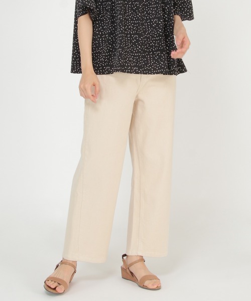 ikka(イッカ)の「デニムワイドパンツ(デニムパンツ・レディース・ブルー/オフホワイト/ダークネイビー・M/L/S)」の1枚目の写真