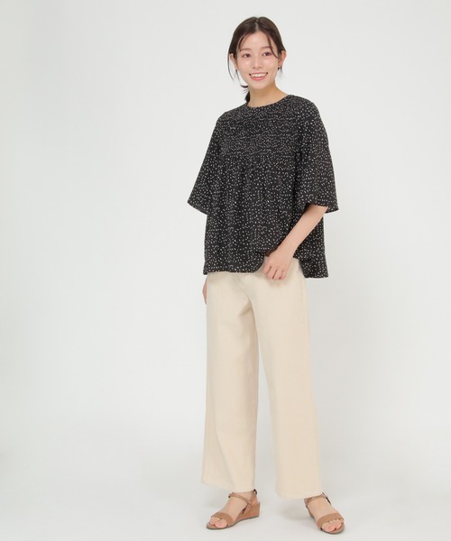 ikka(イッカ)の「デニムワイドパンツ(デニムパンツ・レディース・ブルー/オフホワイト/ダークネイビー・M/L/S)」の6枚目の写真